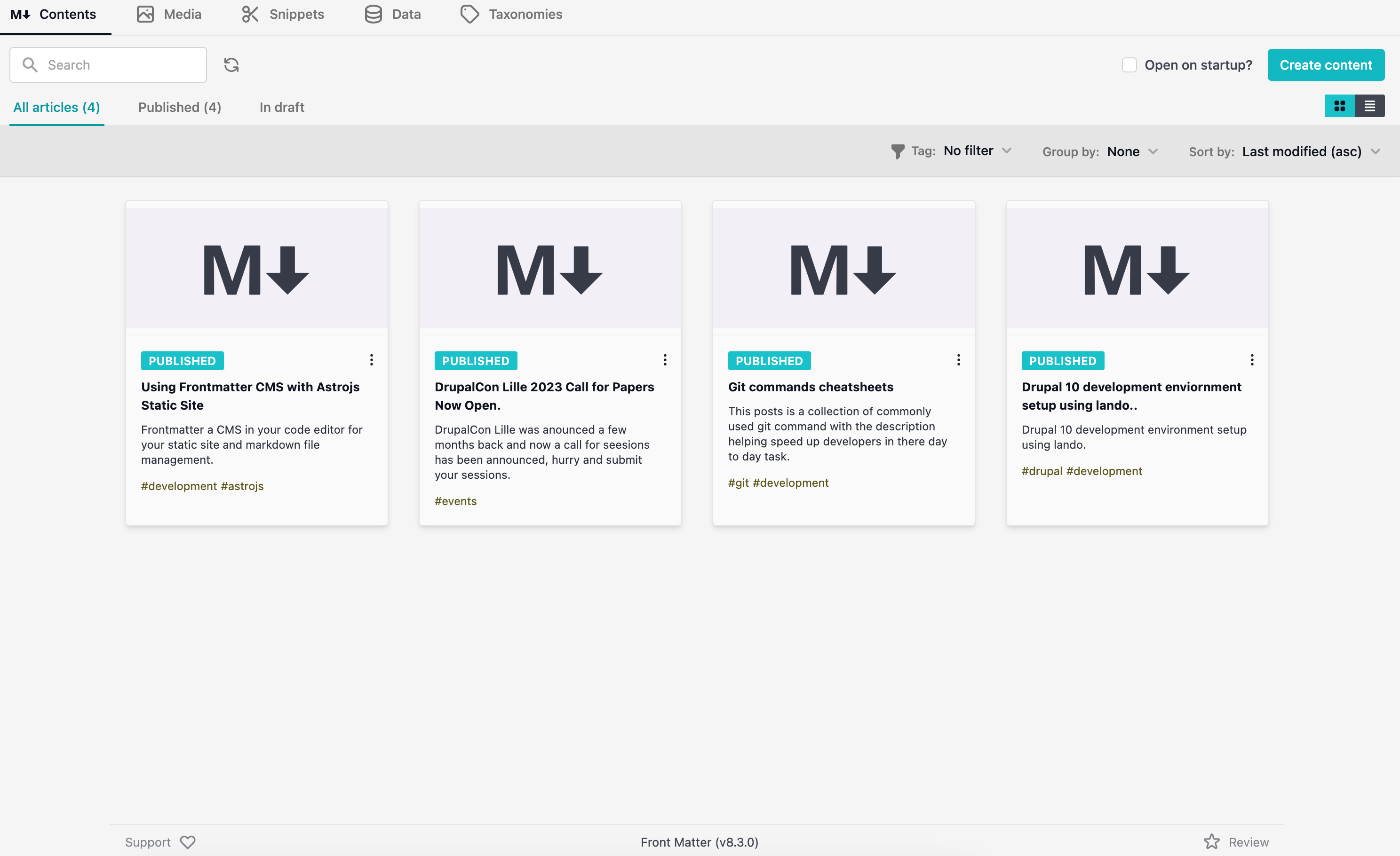 Frontmatter CMS Dashboard